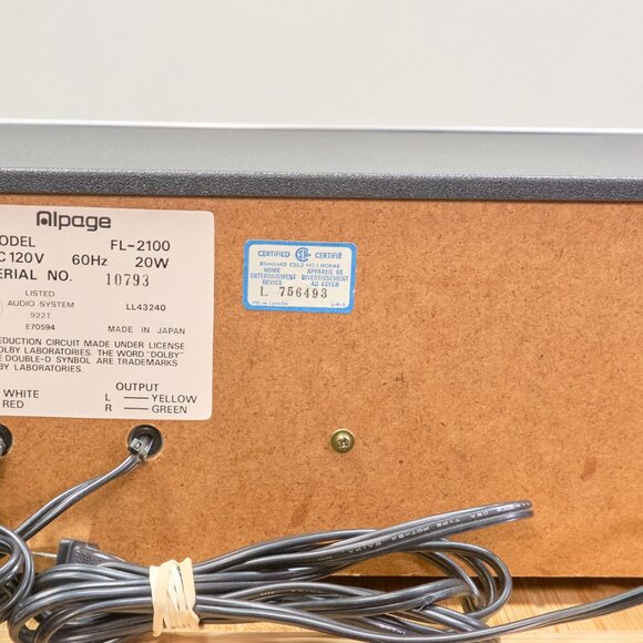 Rare Vintage Alpage (Alpine) FL-2100 Stereo Cassette Tape Deck, Made in Japan St - Picture 7 of 9